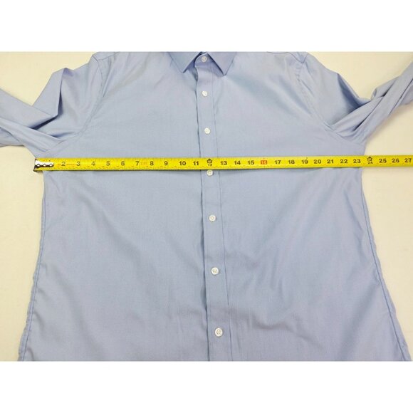 J. Crew Tech Classic Size Large Tall Mens Blue Spread Collar Long Sleeve Shirt - Picture 3 of 8
